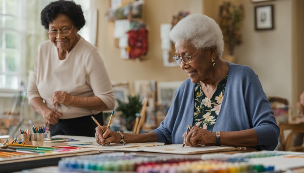 Caregivers supporting artistic expression