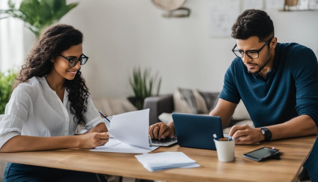 Couple setting joint financial goals