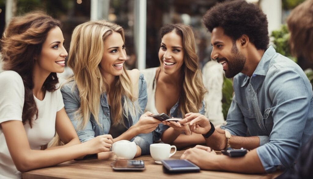 Peer Pressure a group of friends trying to persuade one of them to spend more than they are comfortable.