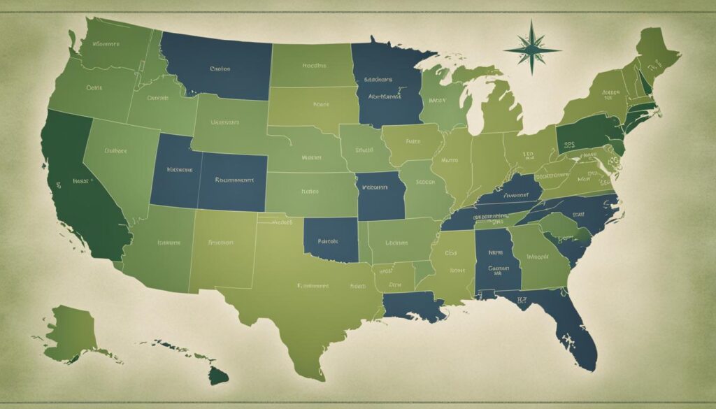 Map of Low-Tax States Beneficial for Retirement Savings