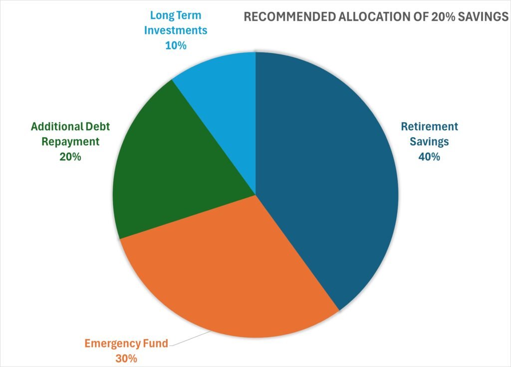 pie chart allocation of savings