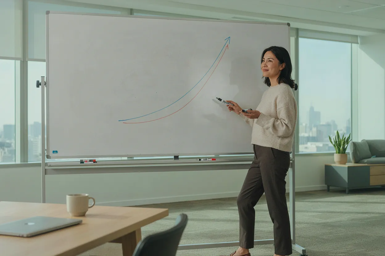 Compounding growth curve on a whiteboard — the HSA as stealth retirement account
